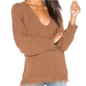 Free People Brown Oversized Fringe Sweater